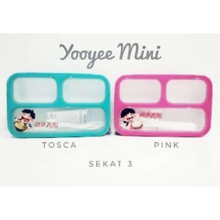 3 Sekat Kotak makan Yooyee mini / Lunch Box 3 Sekat