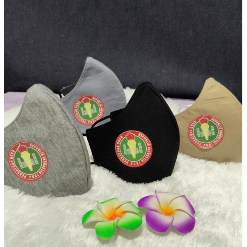 Masker Kain Logo Sablon PGRI 3 Ply