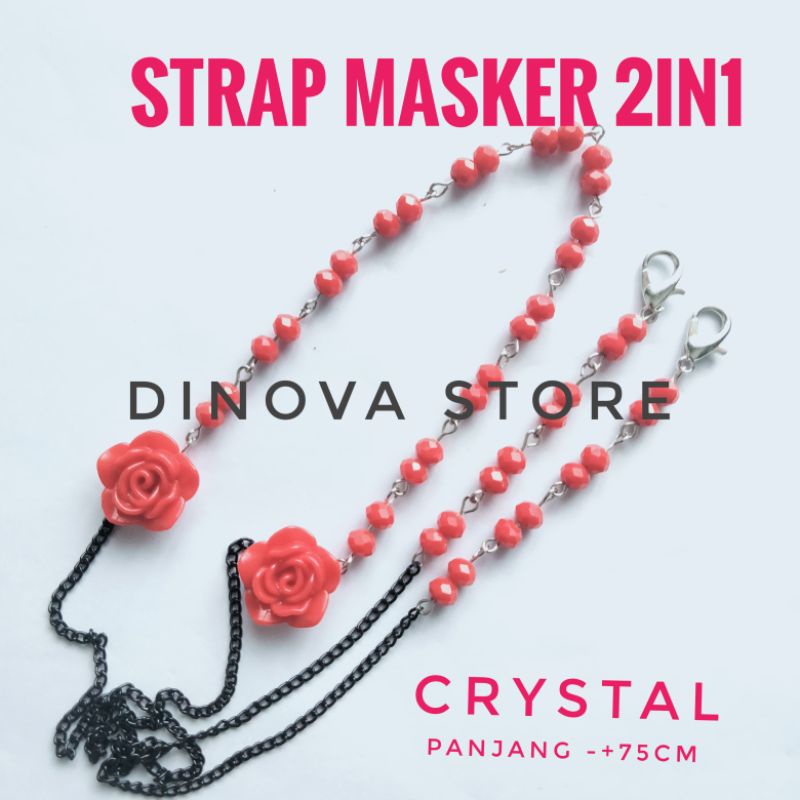 strap masker hijab 2in1 KRISTAL fallin/srtap mask/kalung masker/konektor masker 2 in 1/tali masker/kalung masker/strap masker 2in1/strap masker hijab/dinova store/pgx/strap masker hijab