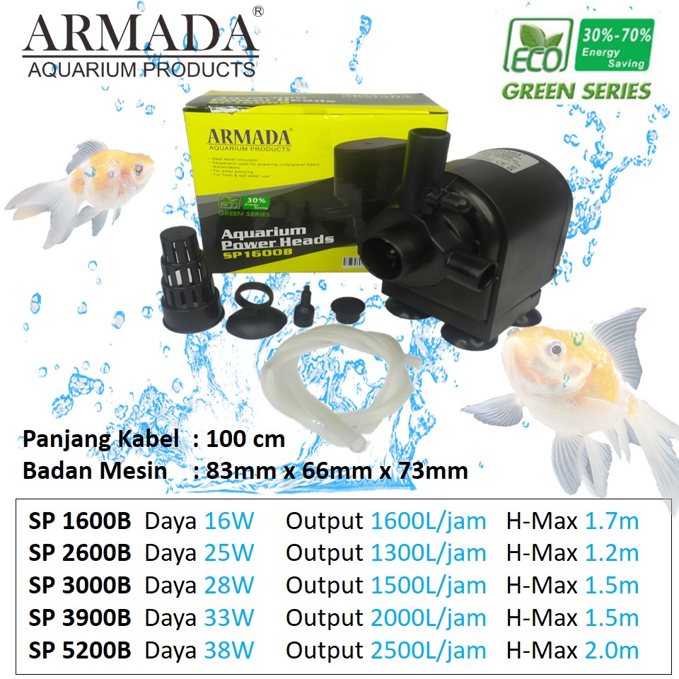 Armada SP 1600B - Mesin Pompa Aquarium/Aquarium Power Heads 16W