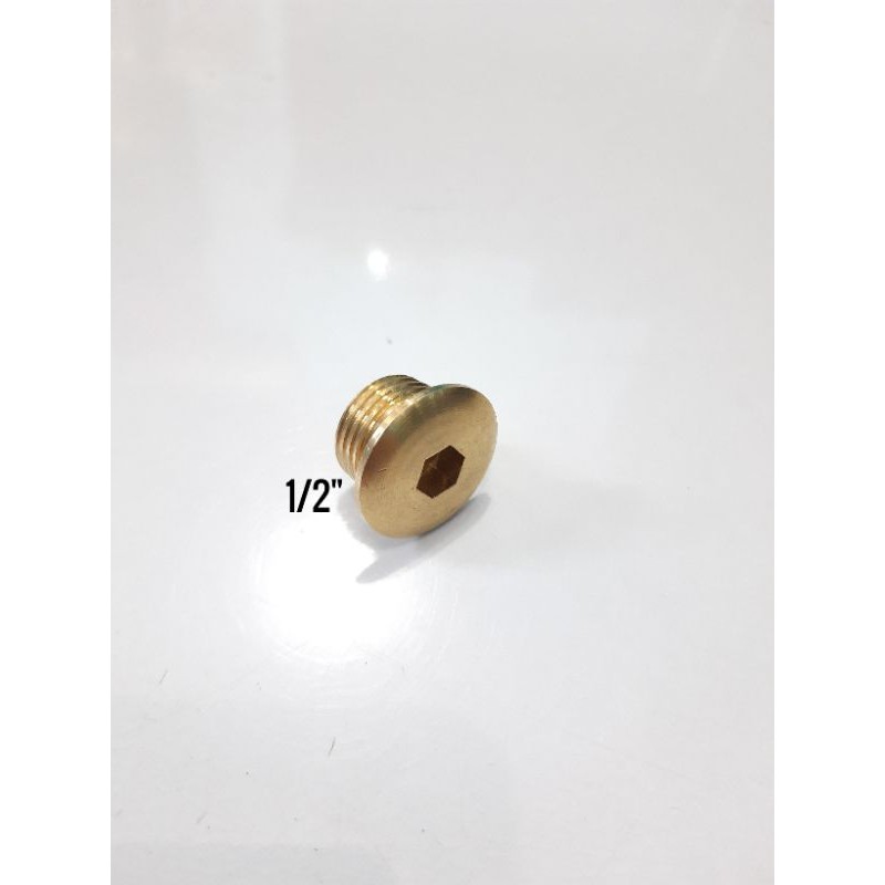 Plug 1/2&quot; (inch) KUNINGAN DRAT LUAR