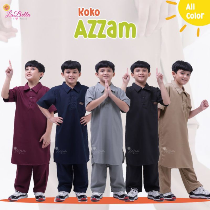 [ AZZAM ]  By Labella Koko bayi couple kids Koko bayi polos bahan Eliza toyobo fodu Koko bayi adem b