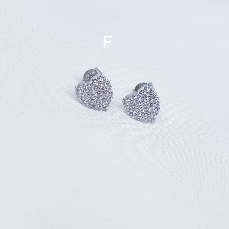 Giwang silver asli 925 mata zircon lapis mas putih