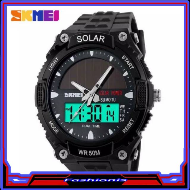 JAM TANGAN PRIA SKMEI 1049 SOLAR POWER original / digital,dual time / anti air 50m