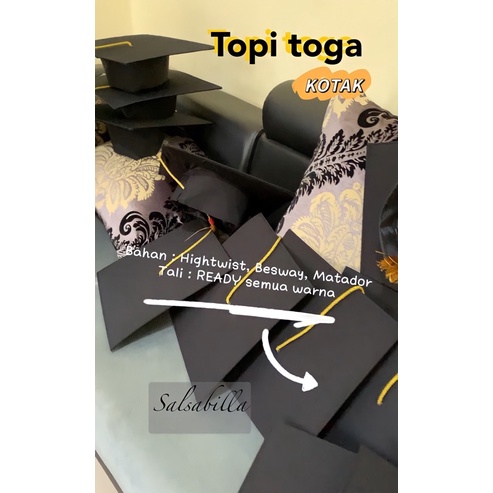 [PO]Toga /topi wisuda bentuk kotak/tali ready semua warna