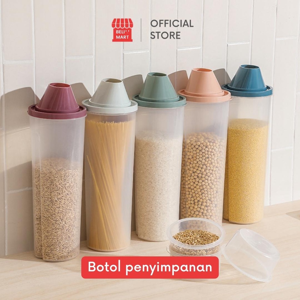 Botol Plastik Tempat Makanan - Plastic Bottle Aesthetic | Plastic Storage Tank | Botol Plastik | Kontainer Bahan Makanan | Wadah Tempat Spagetti Kacang-Kacangan Beras