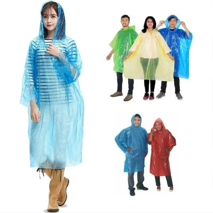 Jas Hujan Sekali Pakai Disposable Emergency Raincoat Warna Random