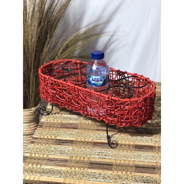 Tempat minuman / Tempat aqua gelas aesthetic rotan sintetis