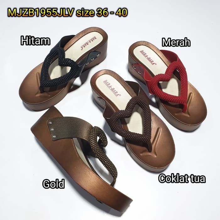 BARA BARA ORIGINAL jelly sandal jepit murah empuk wanita karet import barabara cewek MJZB1955JLV