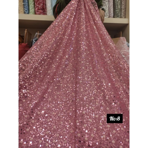 Tile Tulle Zuhair Payet Penuh Brokat Sequin Dress Sugar Daddy Promo