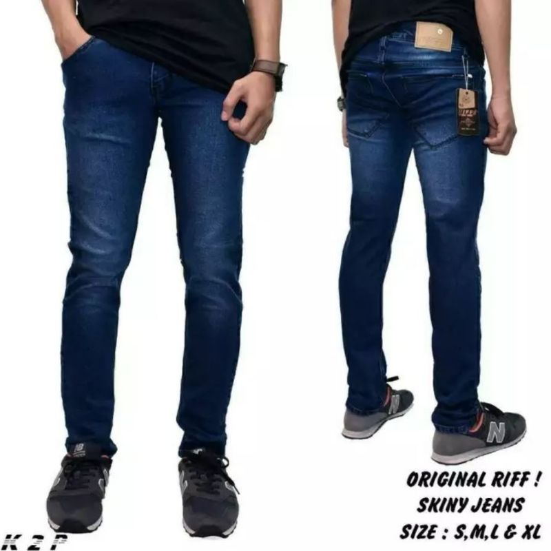 Celana jeans pria sobek lutut panjang ripped jeans softjeans streetch karet murah realpict.