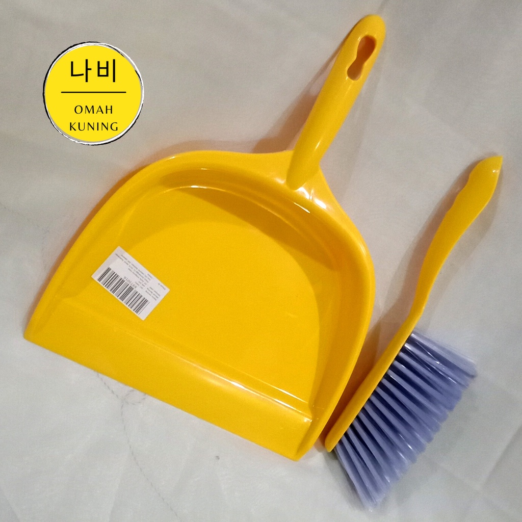 SEROKAN SAMPAH/DEBU/KOTORAN MINI 1 SET WARNA KUNING (SEROKAN + SIKAT PEMBERSIH)