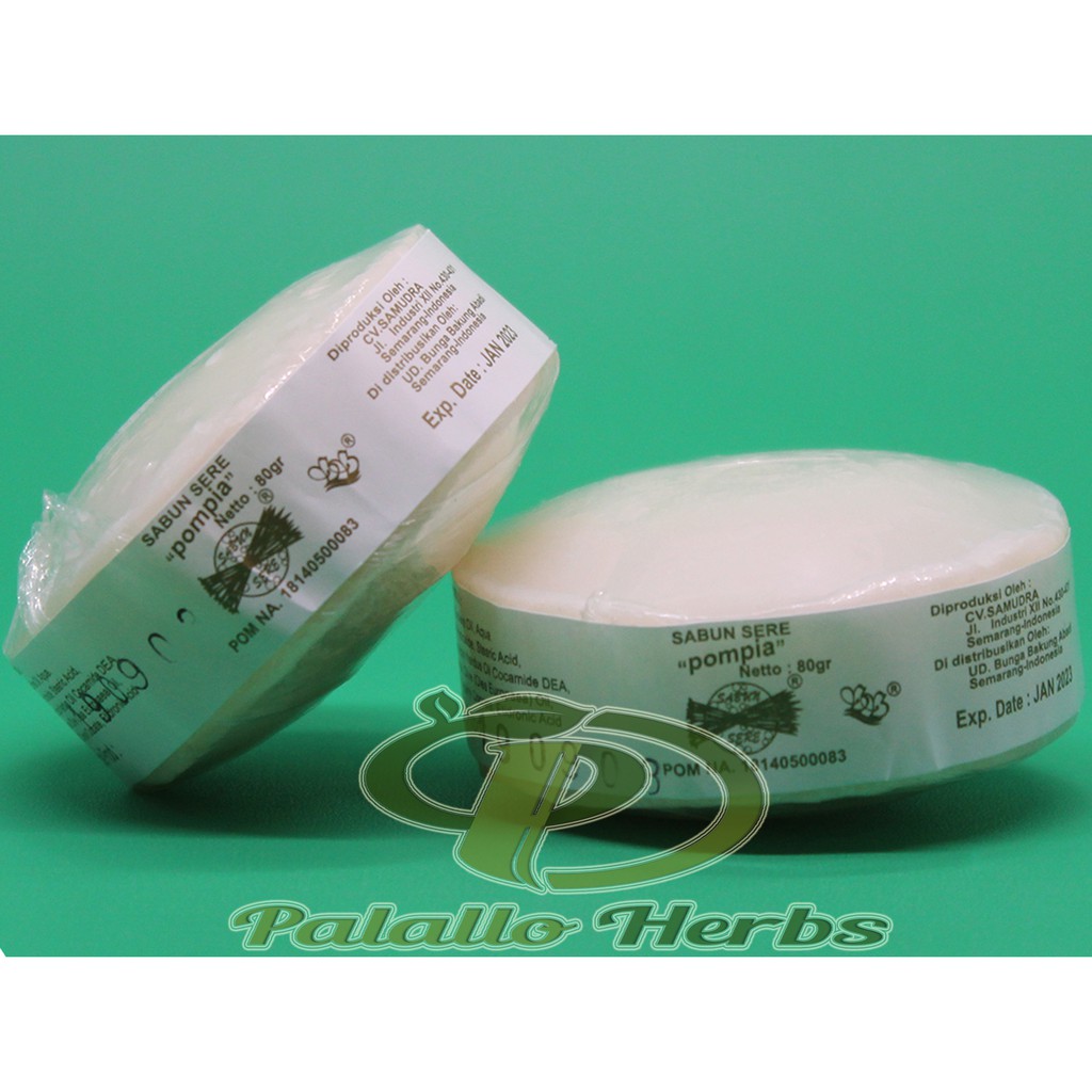 BPOM Sabun Sereh Bunga Bakung Pompia 80gr - Menghilangkan Flek, Minyak, dan Bau Badan, POM Legal