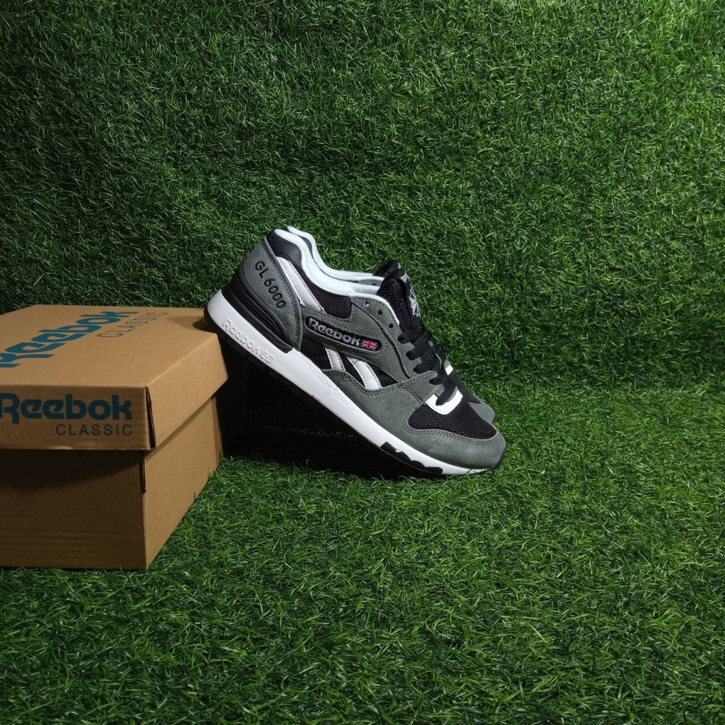 SEPATU REEBOK GL6000 GREY BLACK WHITE ORIGINAL VIETNAM BNIB