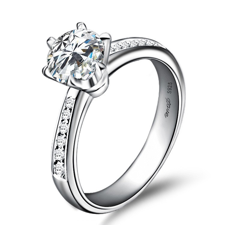 Cincin Perak Wanita Pria Couple Asli S 925 Lapis Rhodium Cocok Kawin Nikah tunangan hadiah RS024