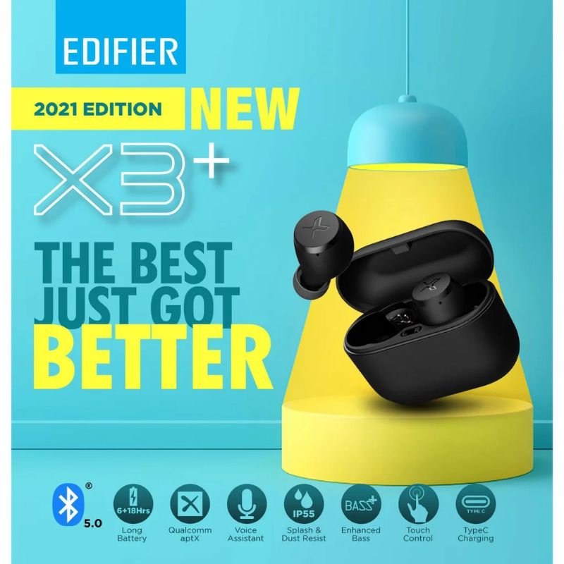 EDIFIER TWS X3 Plus True Wireless Bluetooth Earphone aptX IPX5 Splash Proof