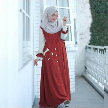 Baju Gamis Muslim Terbaru 2021 Model Baju Pesta Wanita kekinian Bahan Katun Kekinian ABG setelan