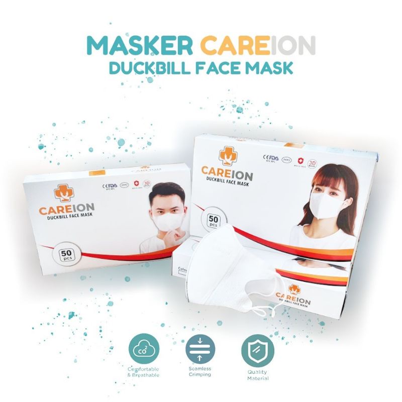 duckbill putih garis careion isi 50pcs