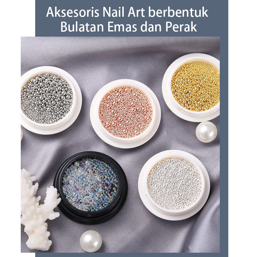 Nail Art, Aksesoris Nail Art, Nail Art Accessories Glitter Powder, Flakes, Pearl, Round, Aksesoris Nail Art, Hiasan Nail Art