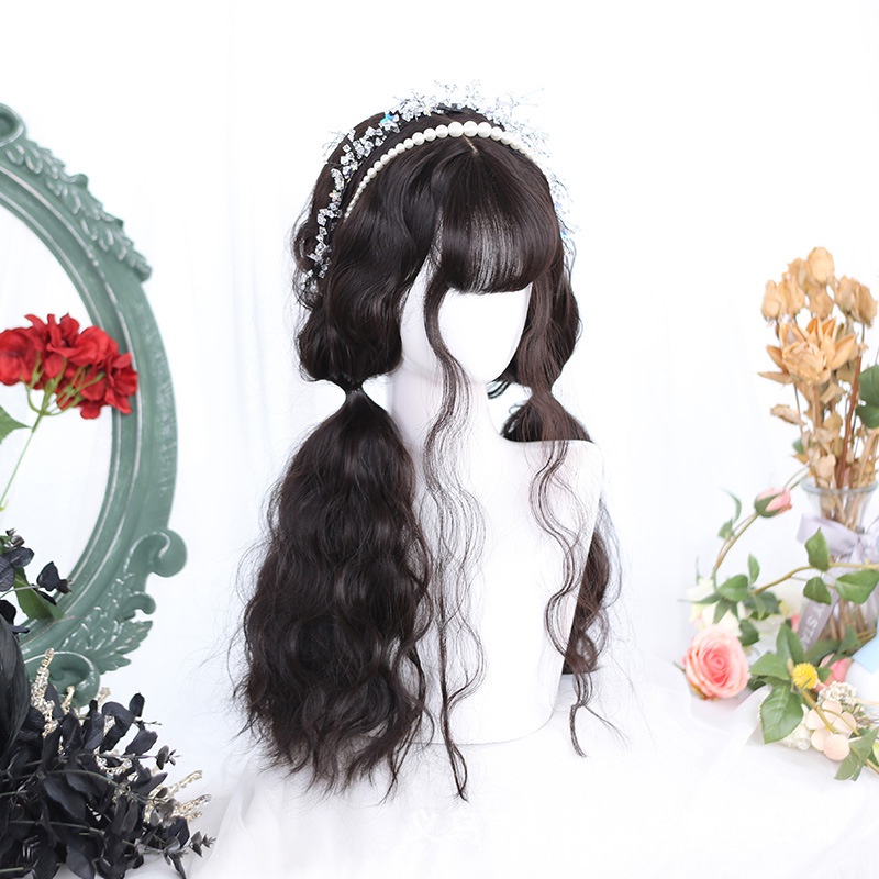 WDA-30 wig daily jepang korea kpop panjang mermaid curly natural rambut palsu