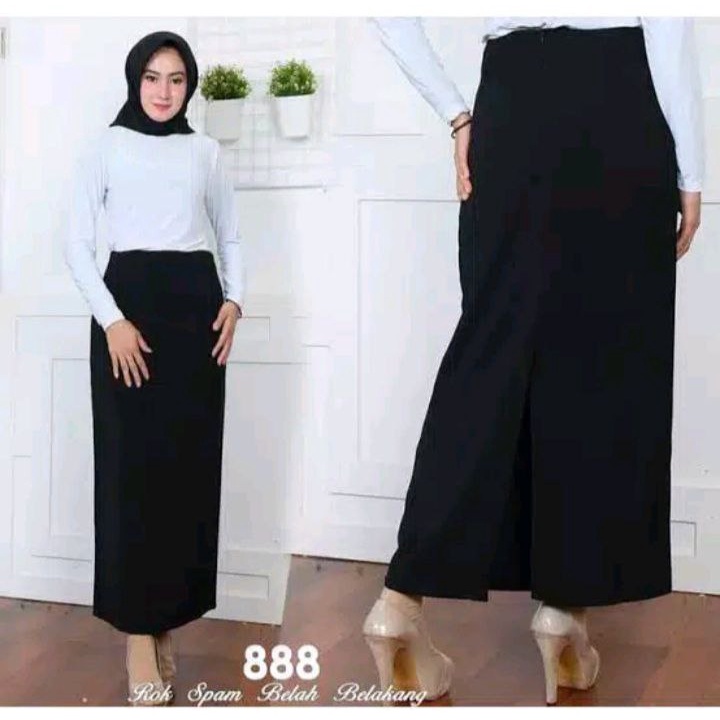 Rok Kerja Wanita Panjang / Rok Formal Rempel Span / Rok Kerja Kantor Wanita / Rok Polos Span Wanita