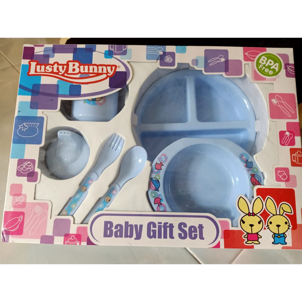 (TERMURAH) Lusty Bunny Baby Gift set / Lusty Bunny Baby Feeding Set / Lusty Bunny Perlengkapan Makan