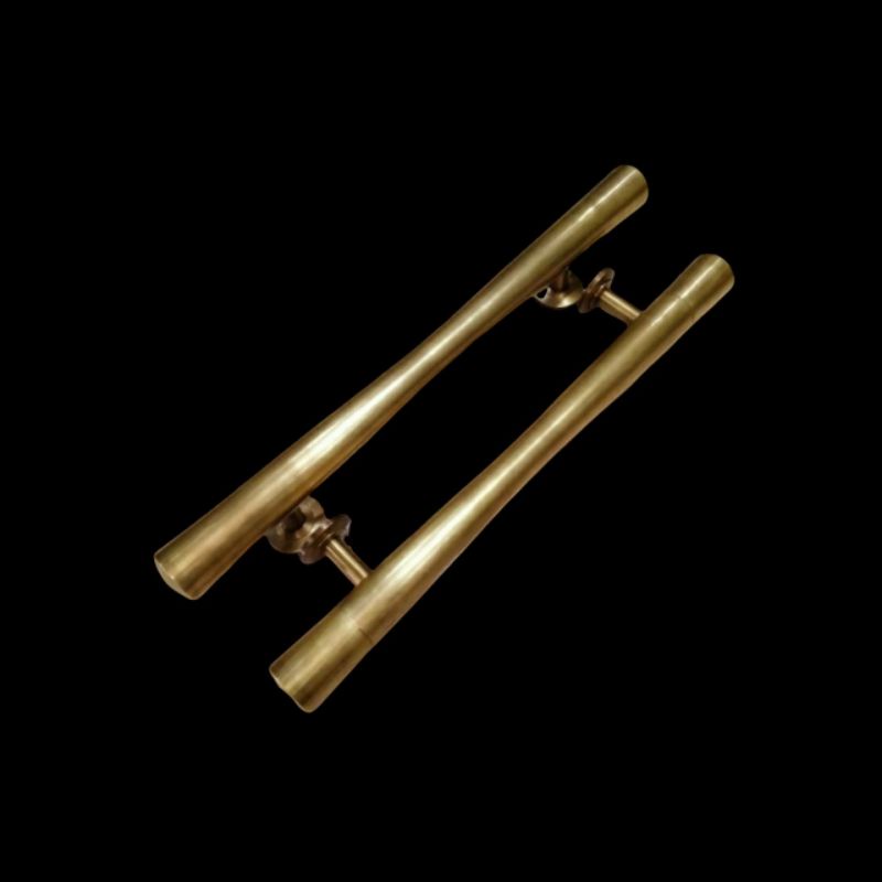 Handle Pintu Kuningan - Gagang Pintu Rumah Kuningan Antik Motif Polos 60 cm