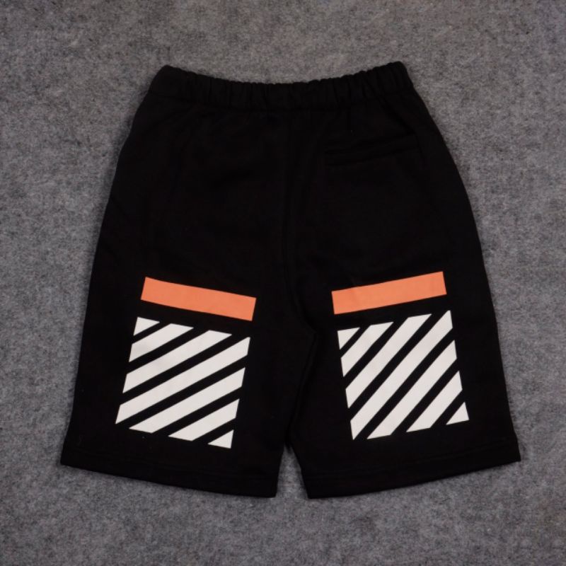 CELANA PENDEK SHORT PANTS OFF WHITE DIAOGANAL SPRAY MIRROR QUALITY PREMIUM