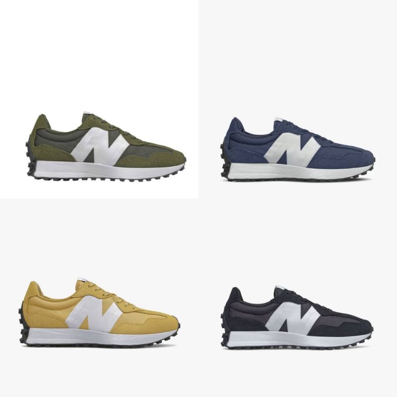 New Balance 327 Navy White/Black/Olive/Yellow Original Resmi