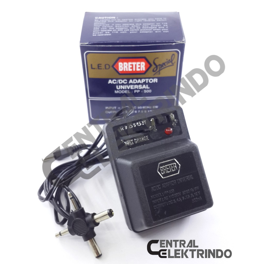 Adaptor 12V 500ma BRETER UNIVERSAL PP-500