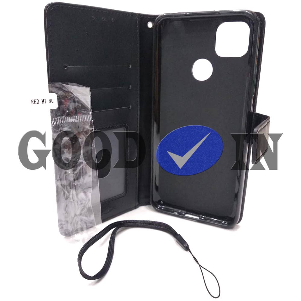 Flip Case - Flip Polos - Case Dompet Kulit Polos - Case REDMI 9C