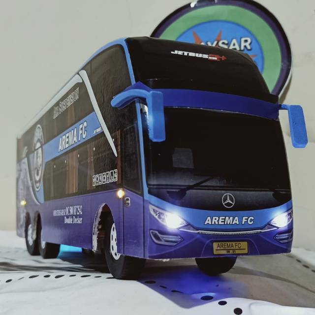 Miniatur bus bis AREMA DOUBLE DEKER PLUS LAMPU