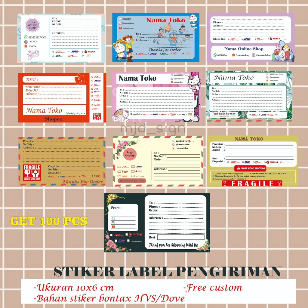 

STIKER LABEL PEGIRIMAN OLSHOP
