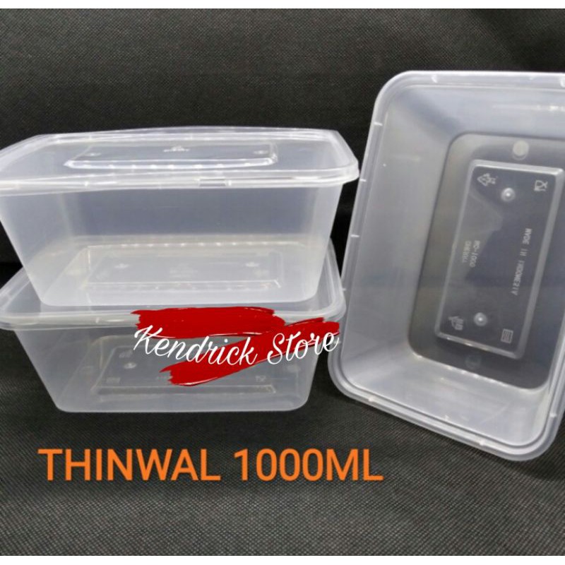 Thinwall 1000 ml Food Container Kotak Makan Food Grade Isi 25 Pcs