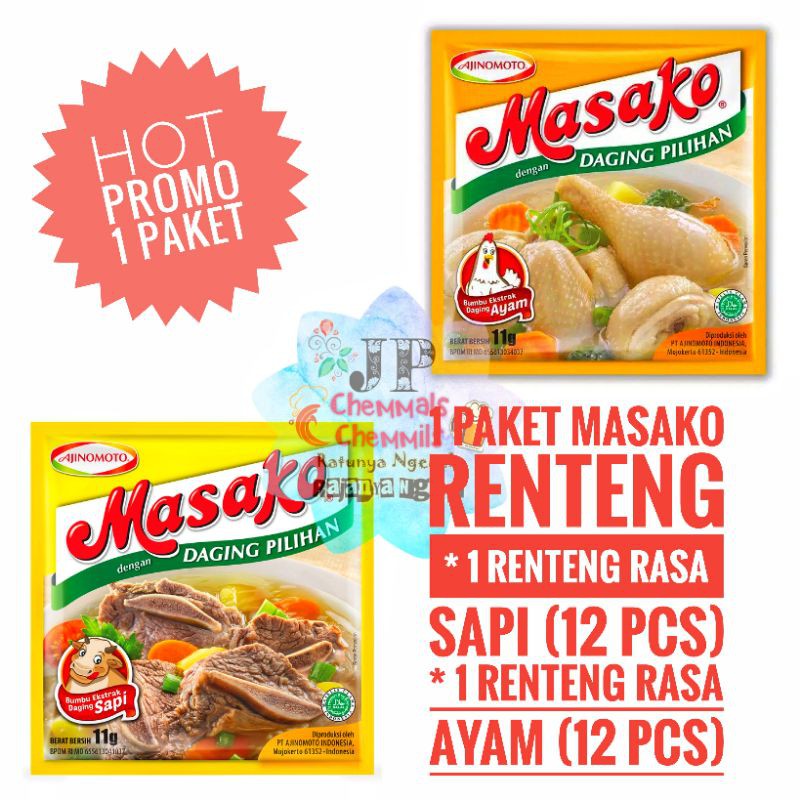 

Paket Hemat Masako Renteng/Masako Renteng Sapi/Masako Remteng Ayam/Masako Renteng/Masako 11gr