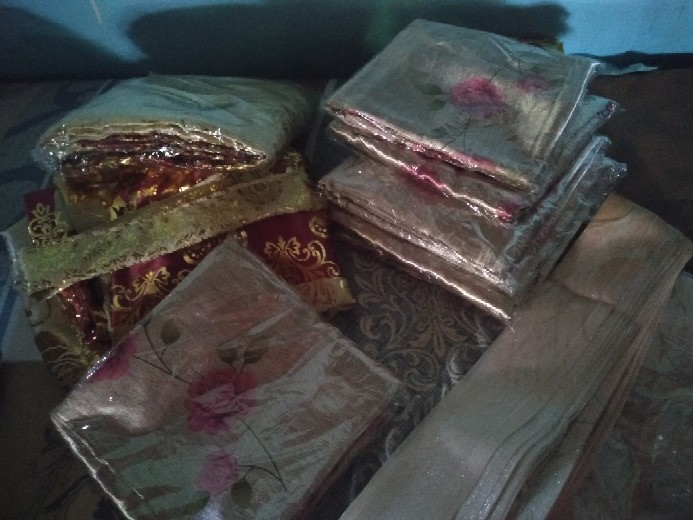 Gorden Jendela Pintu Embosh Model Smokring#coklat#merah#hijau#silver#ukuran Lebar 120 Cm Tinggi 230c