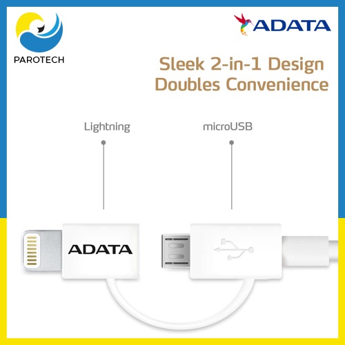 ADATA 2in1 Lightning Micro USB Cable FOR IPHONE MFI Original