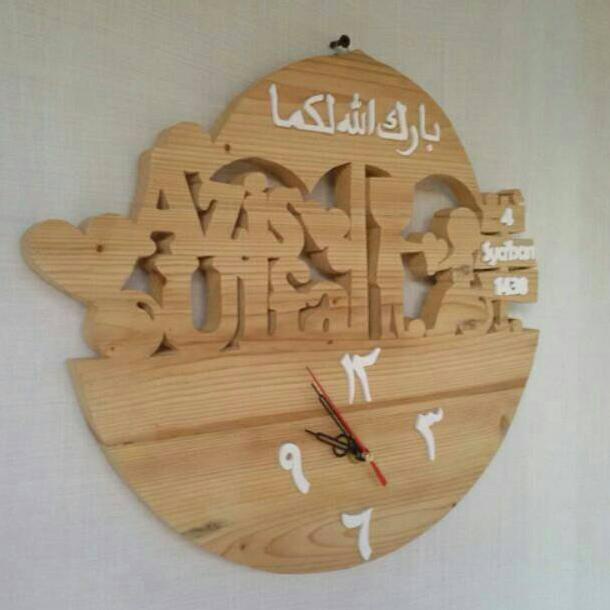 jam dinding kayu unik custom