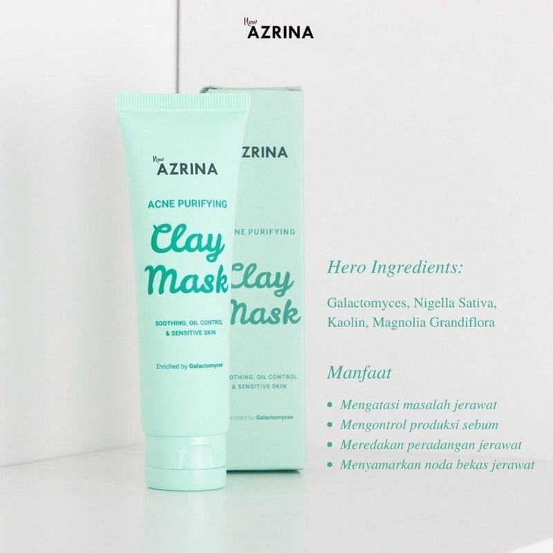 AZRINA Pure Charcoal Mud Mask 50ml | AZRINA Acne Purifying Clay Mask 50ml