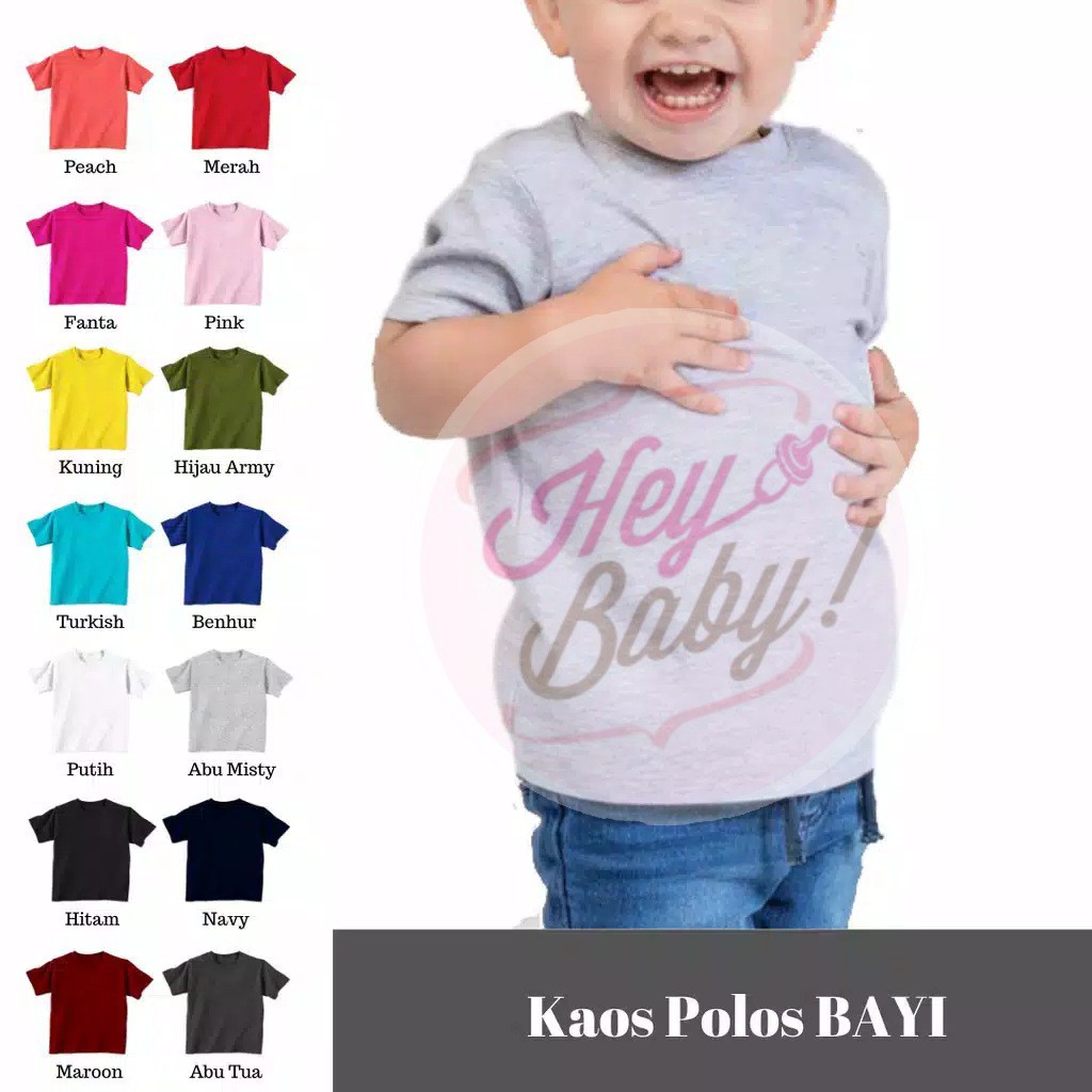 NUZ plazababyku E5 KAOS POLOS ANAK ADEM NYAMAN BAHAN KATUN KAOS ANAK MURAH 1-4 TAHUN