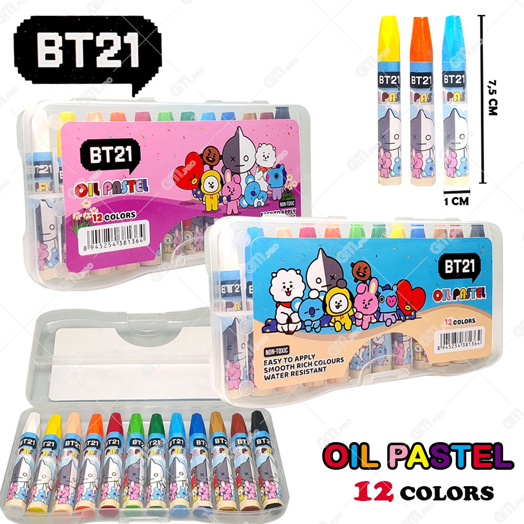

Crayon BT21 12 warna / Oil Pastel BT 21 12 Colors / Crayon Oil Pastel BTS 12 warna / BTS BT21