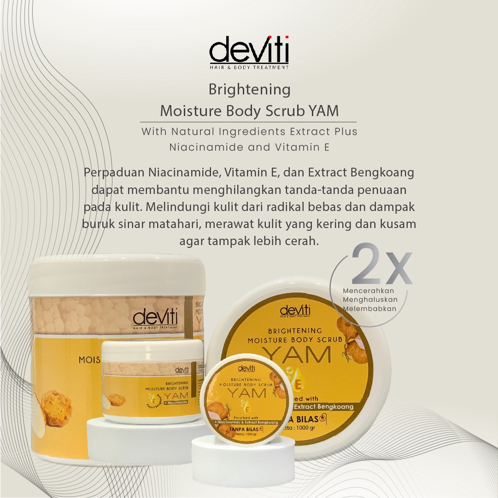 Deviti Refill 1Kg Moisture Body Scrub YAM Mencerahkan &amp; Mlelembabkan