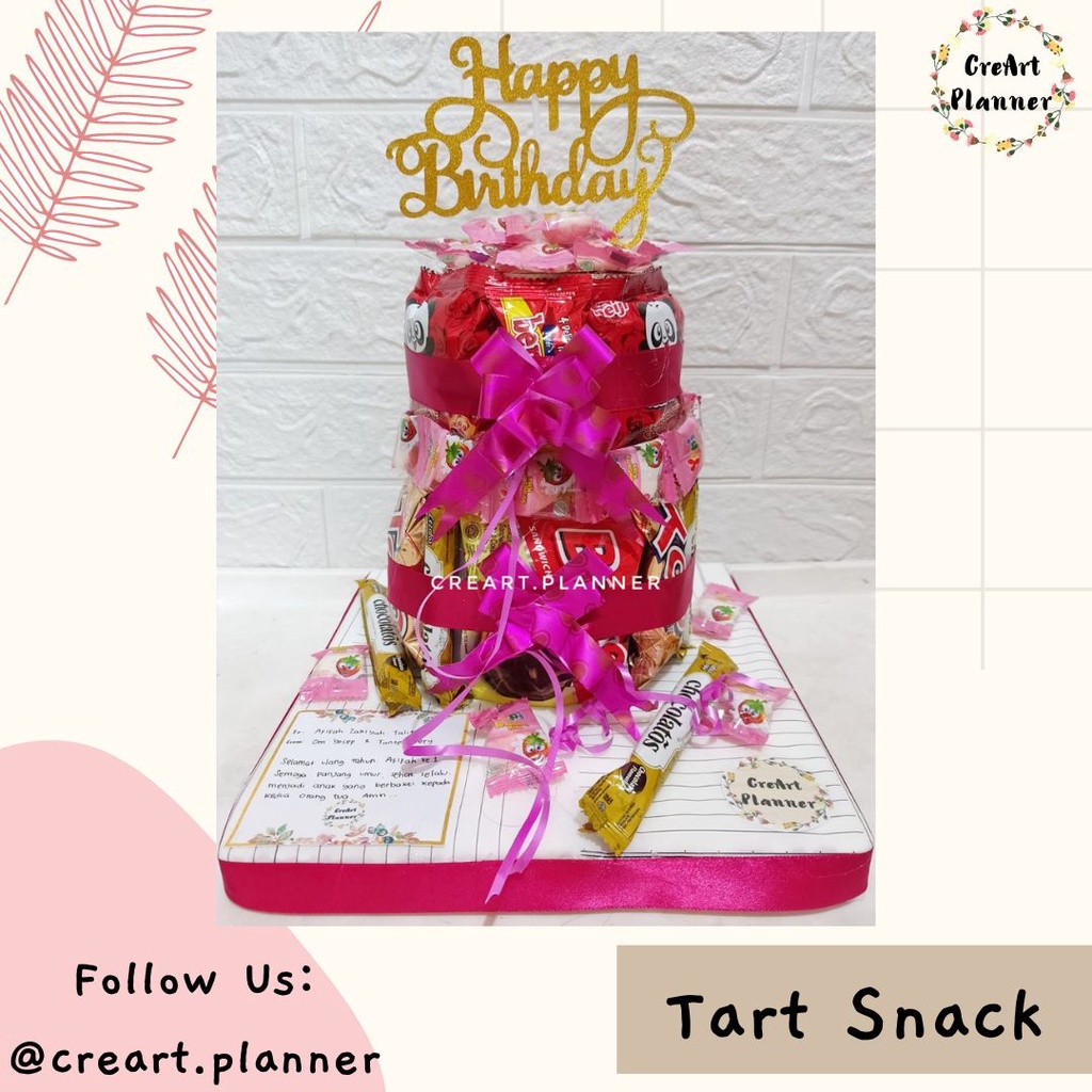 

Kue Ultah Snack.Kue Ulang Tahun.Birthday Cake.Snack Tart.Snack Tower.Snack Cake.Kado Ultah 8