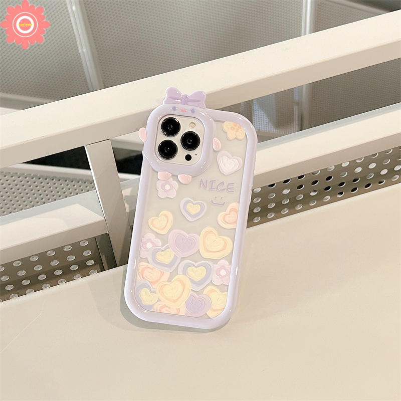 Soft Case Bumper Desain Hati Tersenyum Warna Ungu Untuk IPhone 11 7 8 14 Plus XR 6 6S 14 13 12 Pro MAX X XS MAX SE 2020