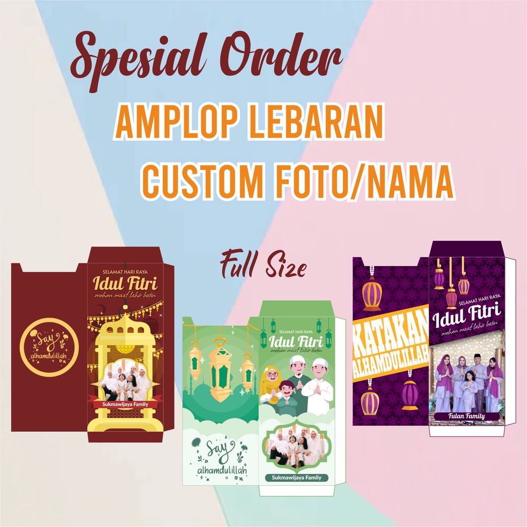 Amplop Lebaran Custom/Amplop Custom/ Angpao Custom Foto Teks