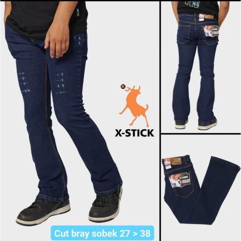 Celana Jeans Cutbray Strich Sobek Celana Pria Cutbray
