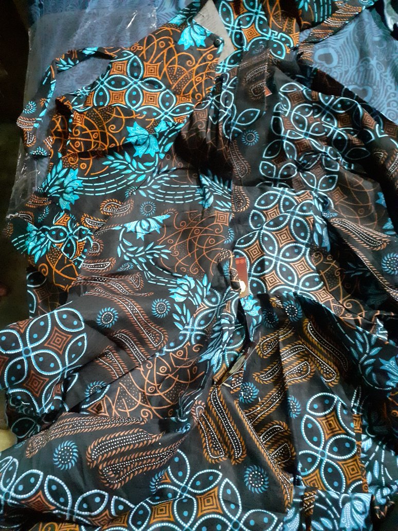 Maura Couple Sania Ruffle Batik Couple Ori Ndoro Jowi Garansi Termurah, Motif Seno Biru