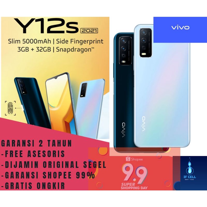VIVO Y12S 3/32GB GARANSI 1 TAHUN