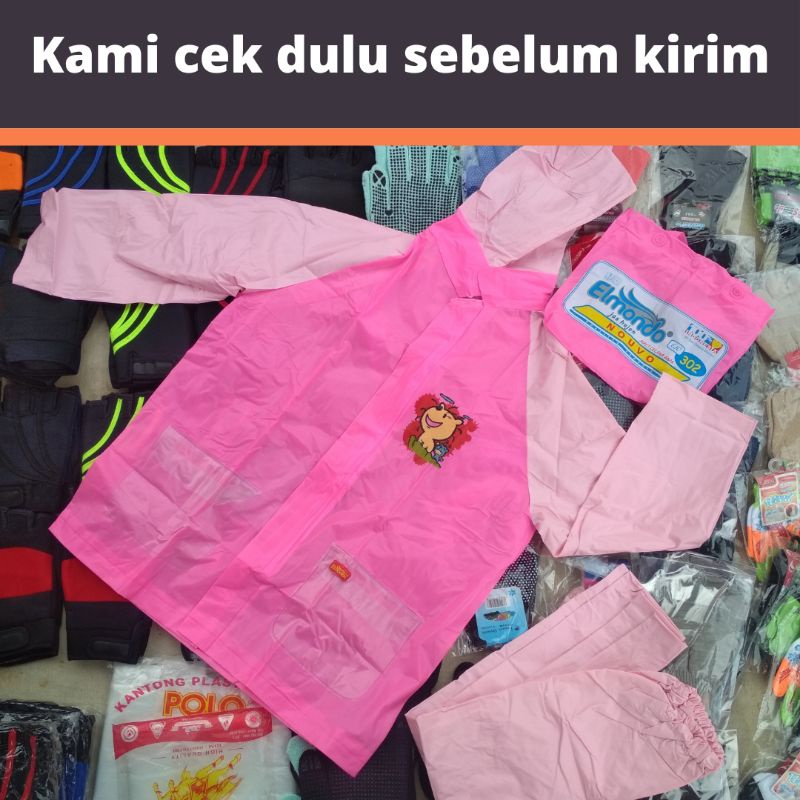 Mantel jas hujan anak setelan jaket celana 4-8 tahun Elmondo Nouvo 302 football 303