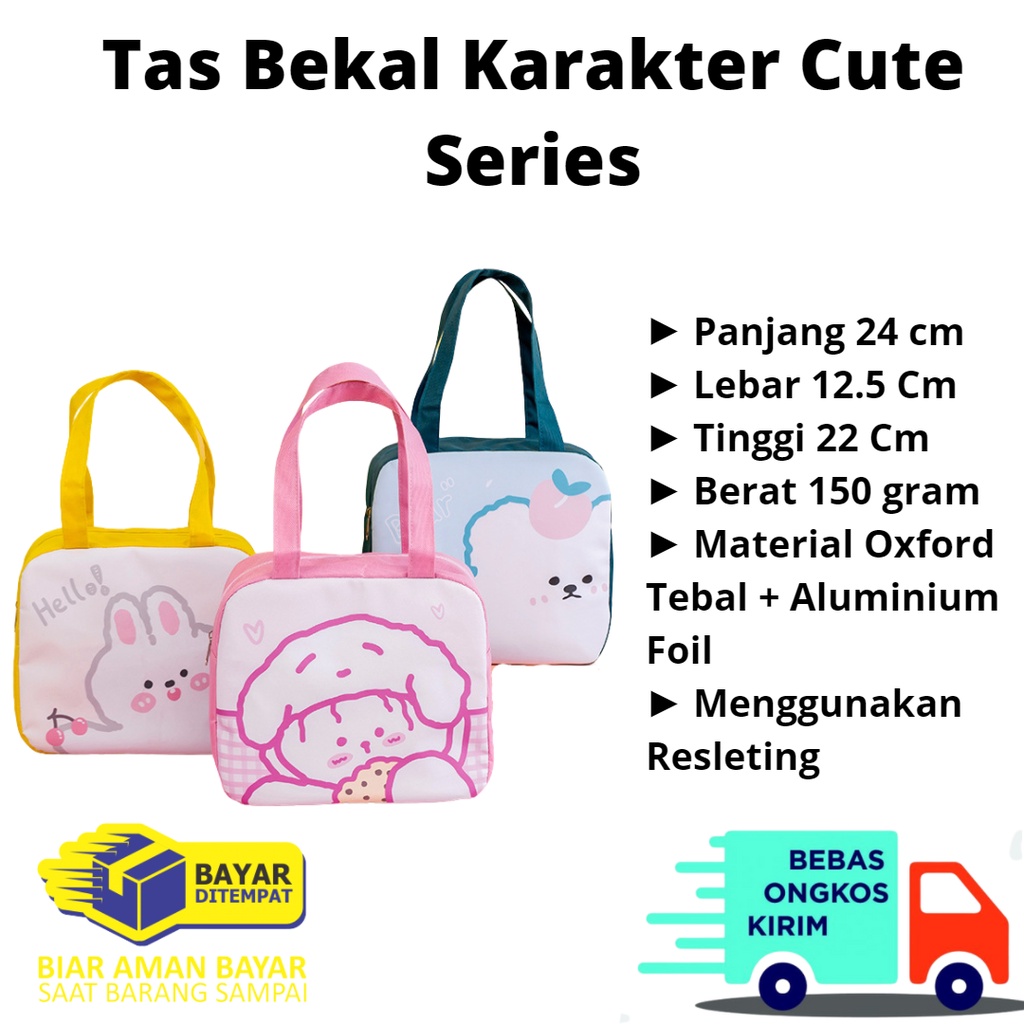 Tas Bekal Wanita Lunchbag Karakter Import Cute Series